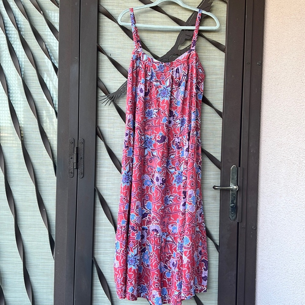 Knox Rose Red Floral Spaghetti Strap Midi Summer Boho Sundress w/ POCKETS